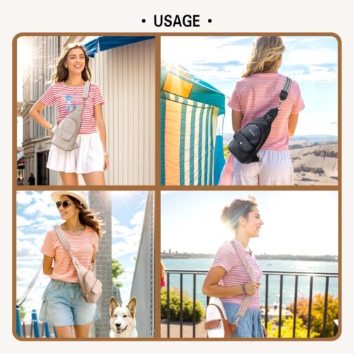 Sling Bag for Women,Small Crossbody Bags,Leather Cross Body Bag for Travel,Crossbody Purses Gifts Removable Strap - Image 6