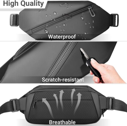 Sling Crossbody Bag for Men,Small Shoulder Bag Chest Bag Cross Body Bag Sling Backpack,7.9 Inch Compact Waterproof Lightweight Casual Daypack for Men Women Travel Hiking Walking Work Gym Outdoor Sport - Image 4