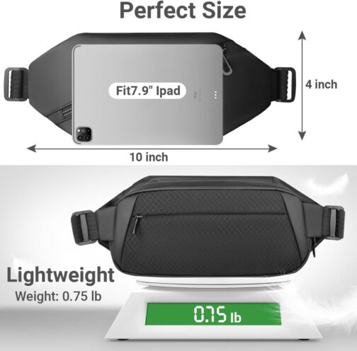 Sling Crossbody Bag for Men,Small Shoulder Bag Chest Bag Cross Body Bag Sling Backpack,7.9 Inch Compact Waterproof Lightweight Casual Daypack for Men Women Travel Hiking Walking Work Gym Outdoor Sport - Image 3