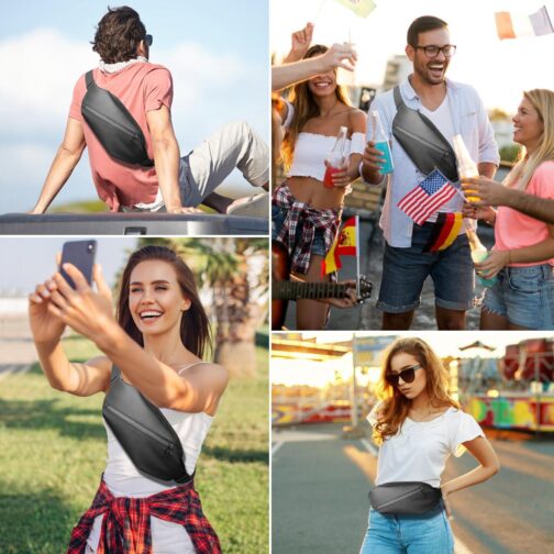 Sling Crossbody Bag for Men,Small Shoulder Bag Chest Bag Cross Body Bag Sling Backpack,7.9 Inch Compact Waterproof Lightweight Casual Daypack for Men Women Travel Hiking Walking Work Gym Outdoor Sport - Image 7