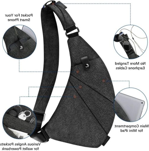 Sling Crossbody Bags Trendy Travel Anti Theft Safe Purse Bags for Women Men Waterproof - Image 3