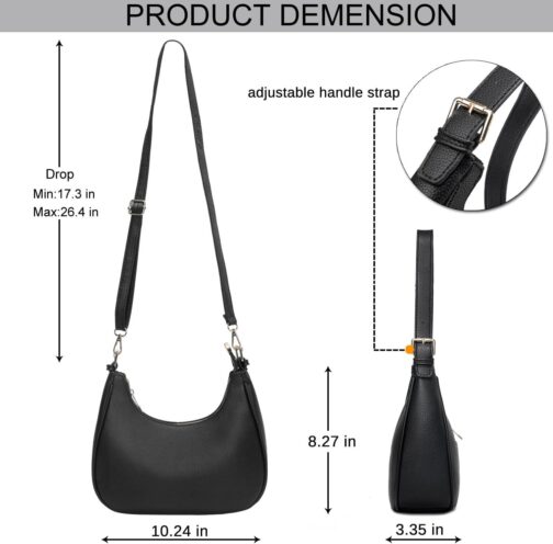 Small Crescent Shoulder Bags Purses for Women Retro Classic Clutch Hobo Tote Purse and Handbag Cute Crossbody Bags - Image 4