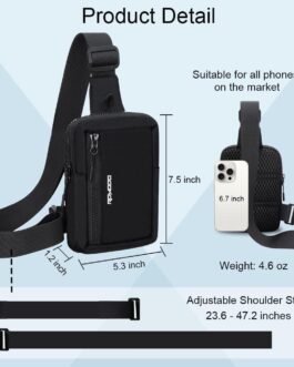 Small Crossbody Bags for Women Men Waterproof Nylon Chest Bag with Adjustable Strap Lightweight Sling Bag Shoulder Bag