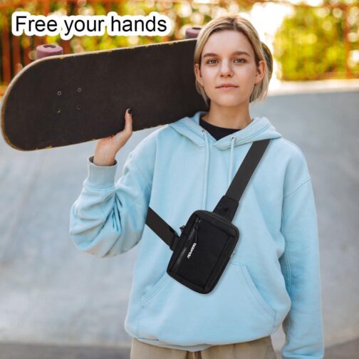 Small Crossbody Bags for Women Men Waterproof Nylon Chest Bag with Adjustable Strap Lightweight Sling Bag Shoulder Bag - Image 6