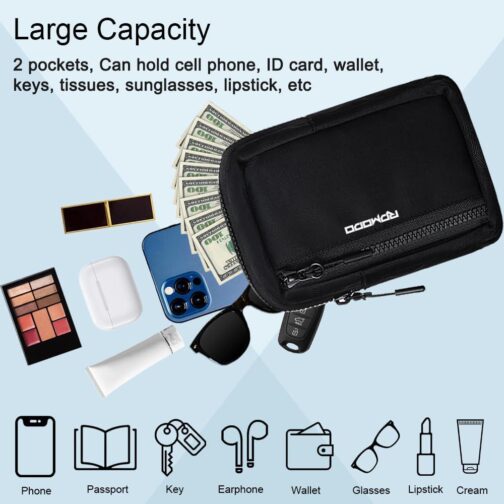Small Crossbody Bags for Women Men Waterproof Nylon Chest Bag with Adjustable Strap Lightweight Sling Bag Shoulder Bag - Image 3
