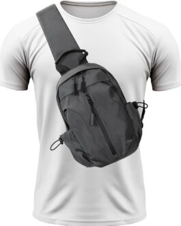 Small Crossbody Sling Bag for Women Men, Nylon Sling Backpack Chest Bag Cross Body Bag Hiking Travel Outdoor USB Charger Port