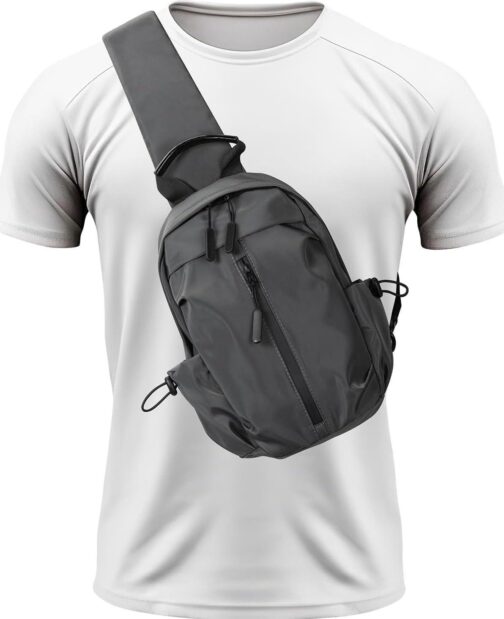 Small Crossbody Sling Bag for Women Men, Nylon Sling Backpack Chest Bag Cross Body Bag Hiking Travel Outdoor USB Charger Port