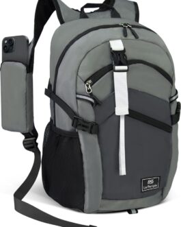 Small Hiking Backpack, 20L Lightweight Travel Backpack with Phone Pocket, Hiking Daypack for Women Men,Grey