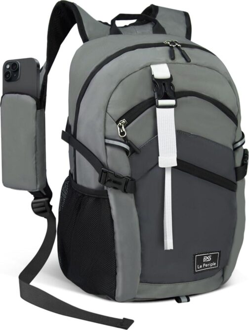 Small Hiking Backpack, 20L Lightweight Travel Backpack with Phone Pocket, Hiking Daypack for Women Men,Grey