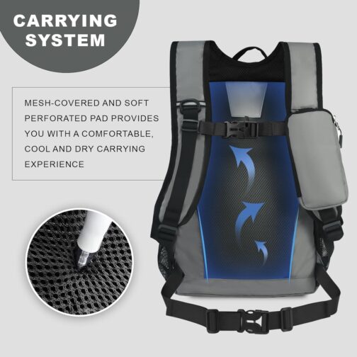 Small Hiking Backpack, 20L Lightweight Travel Backpack with Phone Pocket, Hiking Daypack for Women Men,Grey - Image 5