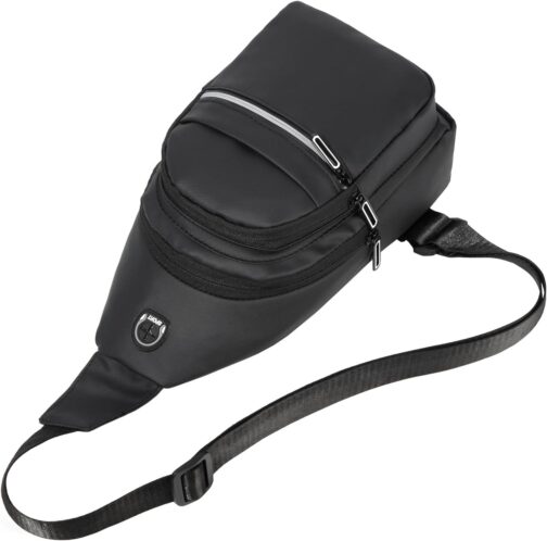 Small Sling Backpack Crossbody Sling Bag for Men Women, Chest Bag Daypack Fanny Pack Cross Body Bag for Outdoors Hiking Traveling - Black - Image 5