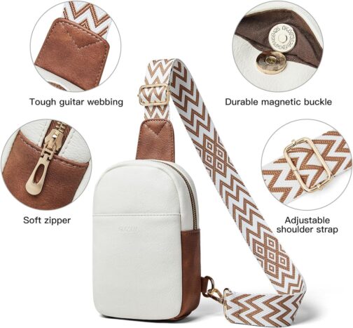 Small Sling Bag for Women Vegan Leather Crossbody Bag Purse for Women Trendy Fanny Packs Chest Bag for Travel - Image 4