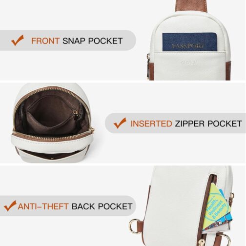Small Sling Bag for Women Vegan Leather Crossbody Bag Purse for Women Trendy Fanny Packs Chest Bag for Travel - Image 5