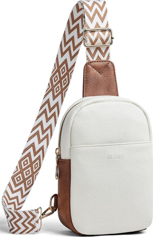 Small Sling Bag for Women Vegan Leather Crossbody Bag Purse for Women Trendy Fanny Packs Chest Bag for Travel
