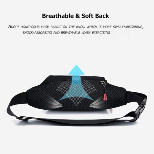 Sports Waist Pack Fanny Pack: Bumbag Beltbag Fannie Pack Waterresistant Adjustable 4-Zipper Pockets for Running Walking Hiking Traveling Biking Outdoor Man Woman Black - Image 5