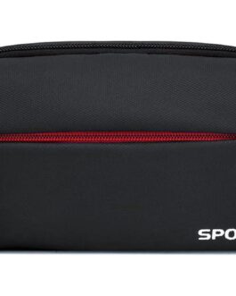Sports Waist Pack Fanny Pack: Bumbag Beltbag Fannie Pack Waterresistant Adjustable 4-Zipper Pockets for Running Walking Hiking Traveling Biking Outdoor Man Woman Black