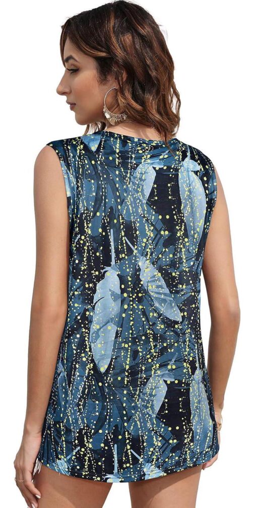 Summer Tops for Women Sleeveless V Neck Tshirt Loose Fit Casual Tank Tunic Blouse - Image 5