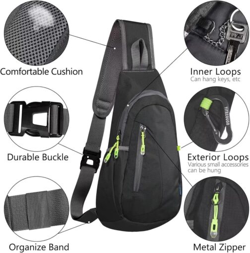 TITECOUGO Small Sling Bag, Lightweight Crossbody Backpack for Men Women, Shoulder Bag for Sports and Outdoor - Image 5