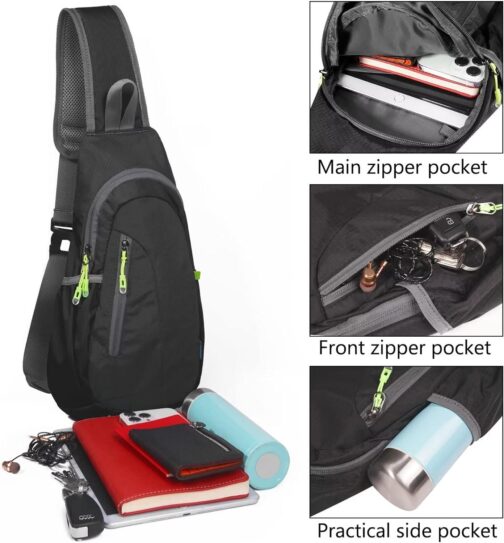 TITECOUGO Small Sling Bag, Lightweight Crossbody Backpack for Men Women, Shoulder Bag for Sports and Outdoor - Image 2