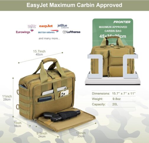 Tactical Military Laptop Messenger Bag for Men, Shoulder Briefcase - Image 3