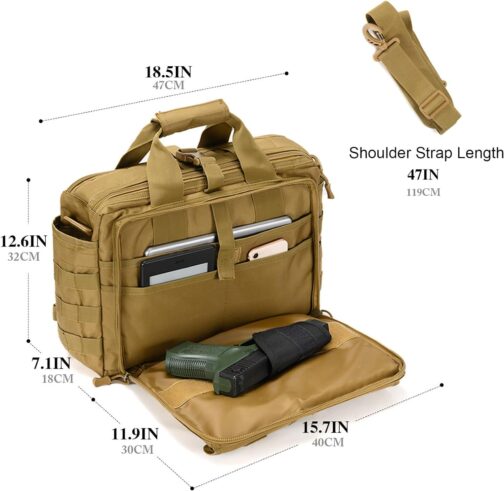 Tactical Messenger Bag, Tactical Briefcase for Man Military Laptop Bag Messenger Shoulder Bag - Image 5