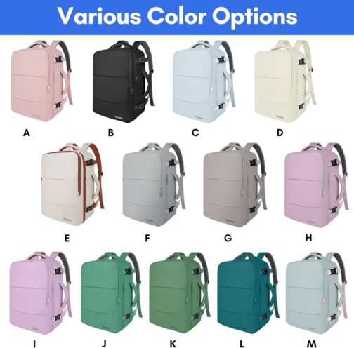 Taygeer Travel Backpack for Men Women, Carry On Backpack with USB Charging Port and Shoe Pouch, TSA 17.3inch Laptop Backpack Flight Approved, Nurse Bag Casual Daypack for Weekender Business Hiking,Black - Image 2