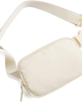 Telena Belt Bag for Women Men Fashionable Crossbody Fanny Pack for Women Waist Bag with Adjustable Strap Beige