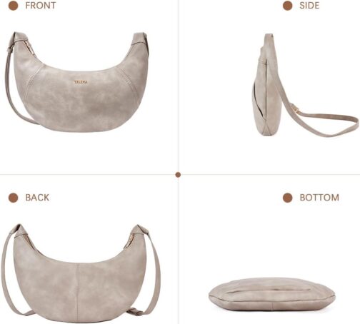 Telena Crossbody Bags for Women Leather Saddle Bag Hobo Shoulder Purse with Adjustable Strap - Image 7