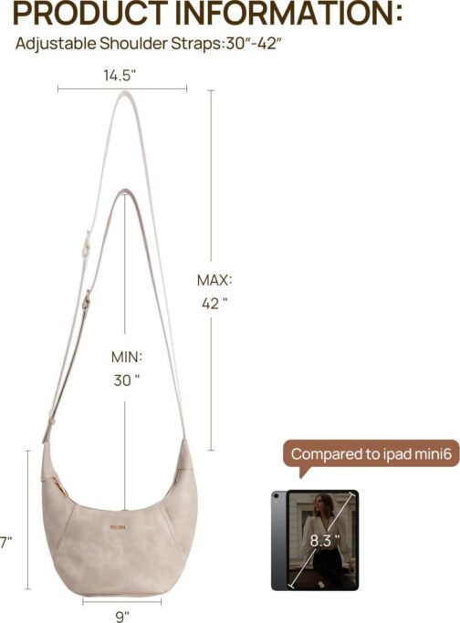 Telena Crossbody Bags for Women Leather Saddle Bag Hobo Shoulder Purse with Adjustable Strap - Image 5