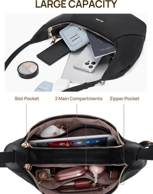 Telena Crossbody Bags for Women Leather Saddle Bag Hobo Shoulder Purse with Adjustable Strap - Image 4