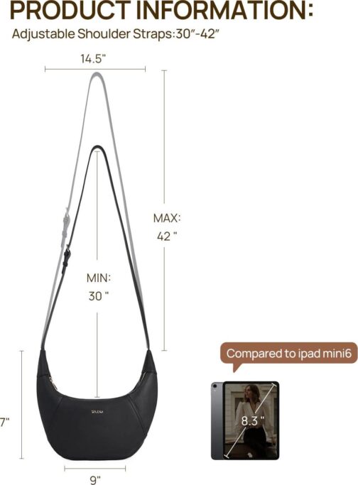 Telena Crossbody Bags for Women Leather Saddle Bag Hobo Shoulder Purse with Adjustable Strap - Image 5