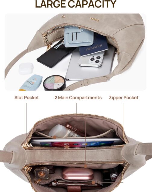 Telena Crossbody Bags for Women Leather Saddle Bag Hobo Shoulder Purse with Adjustable Strap - Image 4