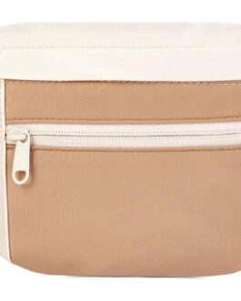 Telena Crossbody Fanny Pack for Women Men Fashion Waist Pack Belt Bag with 4-Zipper Pockets for Hiking Running Travel, Beige-Khaki