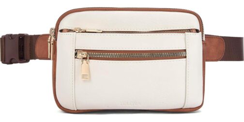 Telena Fanny Packs for Women Cross Body Bag Leather Belt Bag Fashionable Waist Bag with Adjustable Strap Beige Brown - Image 7