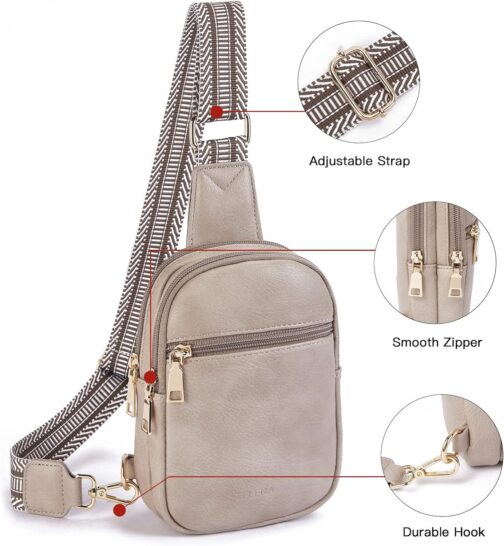 Telena Small Sling Bag for Women Vegan Leather Fashionable Fanny Pack Crossbody Bags for Women Chest Bag for Travel - Image 4