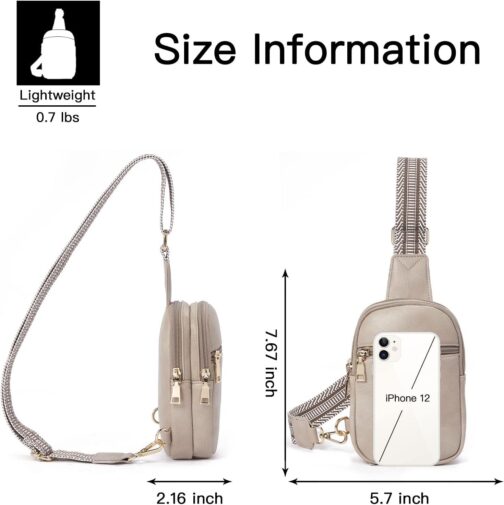 Telena Small Sling Bag for Women Vegan Leather Fashionable Fanny Pack Crossbody Bags for Women Chest Bag for Travel - Image 7