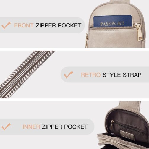 Telena Small Sling Bag for Women Vegan Leather Fashionable Fanny Pack Crossbody Bags for Women Chest Bag for Travel - Image 6