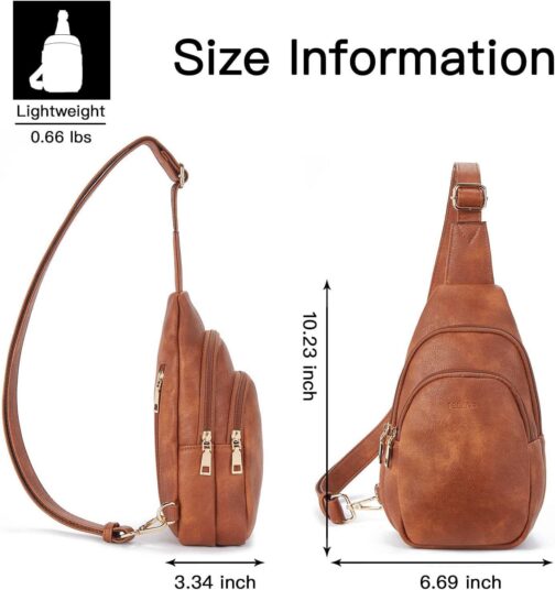 Telena Small Sling Bag for Women Leather Crossbody Fanny Packs Chest Bag for Women - Image 6