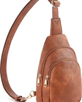 Telena Small Sling Bag for Women Leather Crossbody Fanny Packs Chest Bag for Women