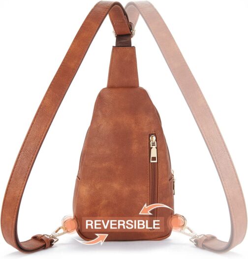 Telena Small Sling Bag for Women Leather Crossbody Fanny Packs Chest Bag for Women - Image 5