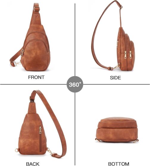 Telena Small Sling Bag for Women Leather Crossbody Fanny Packs Chest Bag for Women - Image 7