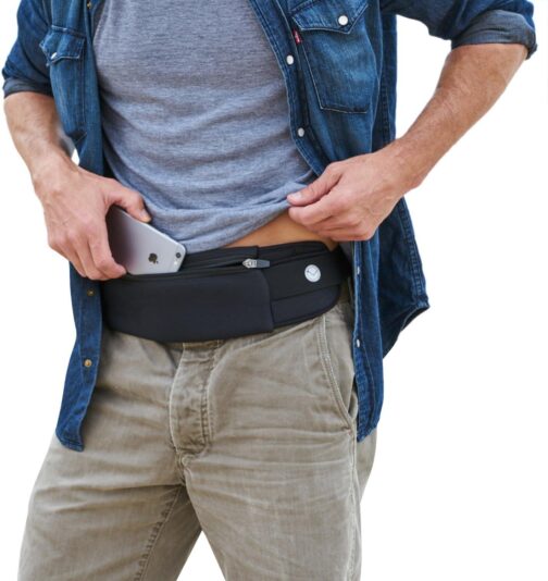 The Belt of Orion Survival Gear Travel Running Belt Waist Fanny Pack Hands Free Way to Carry Sanitizer, Face Mask, Phone, Passport, Keys, ID, Money and Everyday Essentials (Travel 9 x4 )
