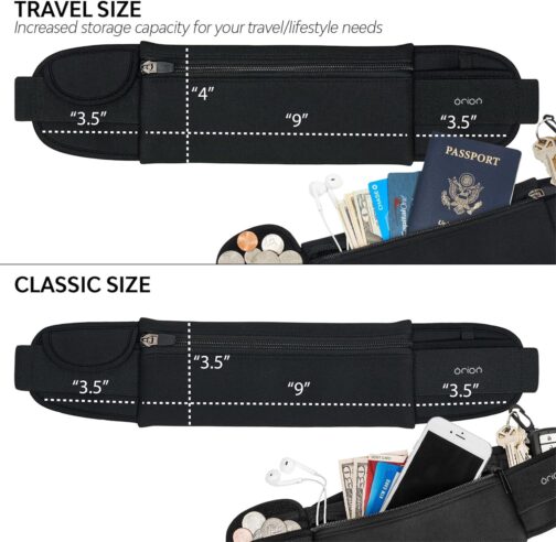 The Belt of Orion Survival Gear Travel Running Belt Waist Fanny Pack Hands Free Way to Carry Sanitizer, Face Mask, Phone, Passport, Keys, ID, Money and Everyday Essentials (Travel 9 x4 ) - Image 4
