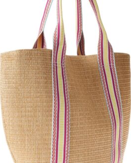 The Drop Tracy Large Canvas Detail Straw Tote