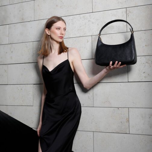 Time Resistance Leather Handbag - Full-Grain Leather Purse for Women Shoulder Bag Made in Italy - Image 2
