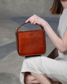Time Resistance Leather Handbag – Full-Grain Leather Purse for Women – Tote Bag with Detachable Shoulder Strap