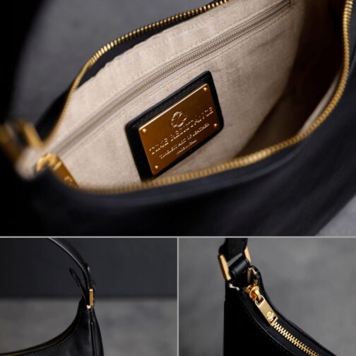 Time Resistance Leather Handbag - Full-Grain Leather Purse for Women Shoulder Bag Made in Italy - Image 8