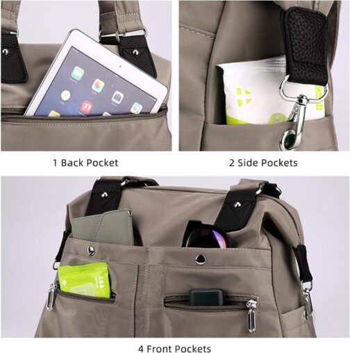 Tote Bag Crossbody Bags for Women Nylon Purses for Women Multiple Pockets Bag Handbags with Zipper Satchel Bags - Image 5