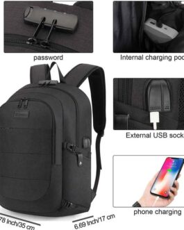 Tzowla Travel Laptop Backpack Water Resistant Anti-Theft Bag with USB Charging Port and Lock 15.6 Inch Computer Business Backpacks for Women Men Work College Gift,Casual Daypack