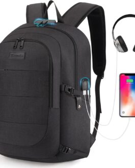 Tzowla Travel Laptop Backpack Water Resistant Anti-Theft Bag with USB Charging Port and Lock 15.6 Inch Computer Business Backpacks for Women Men Work College Gift,Casual Daypack